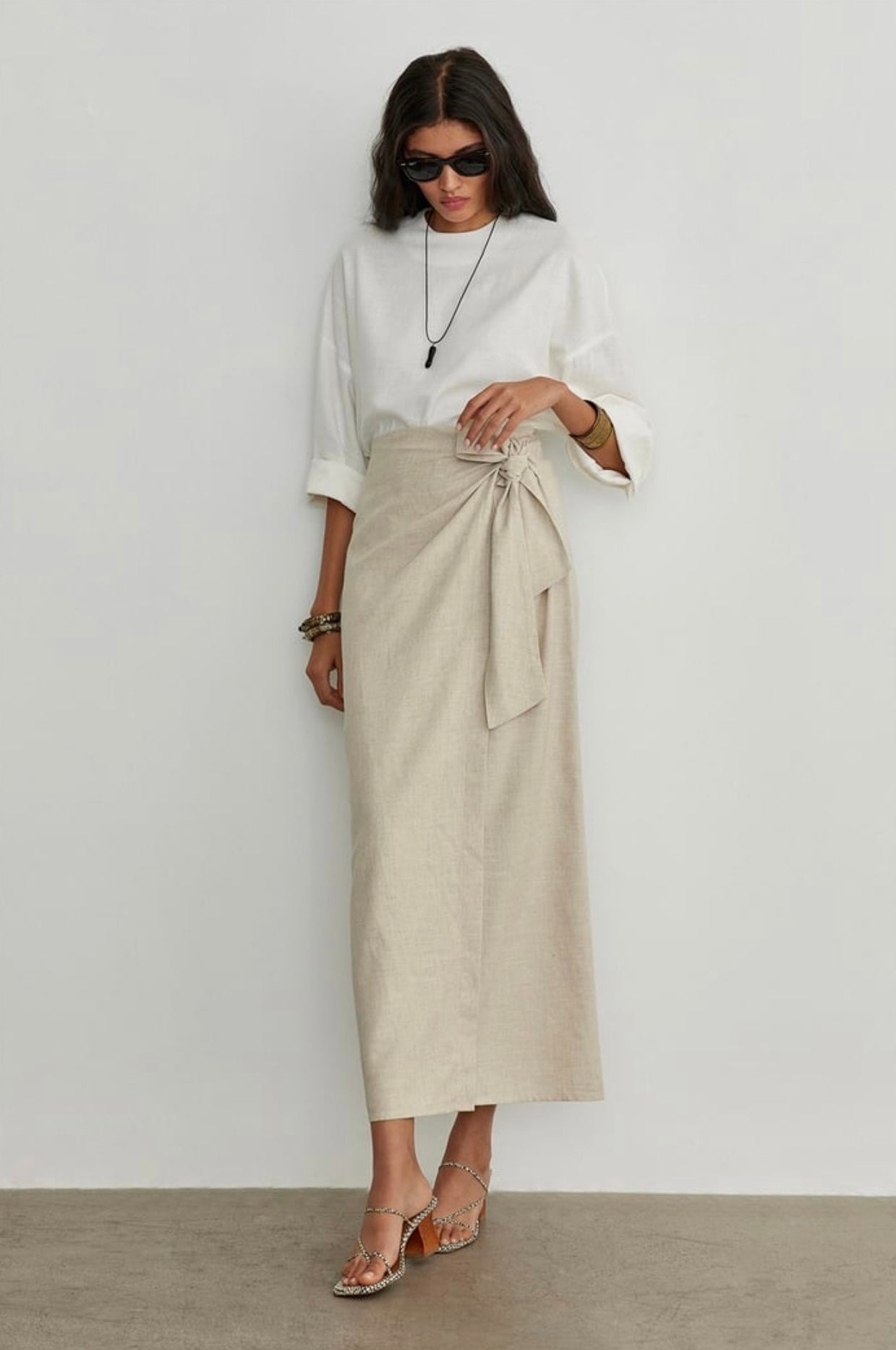Noli Wrap Skirt Naturel
