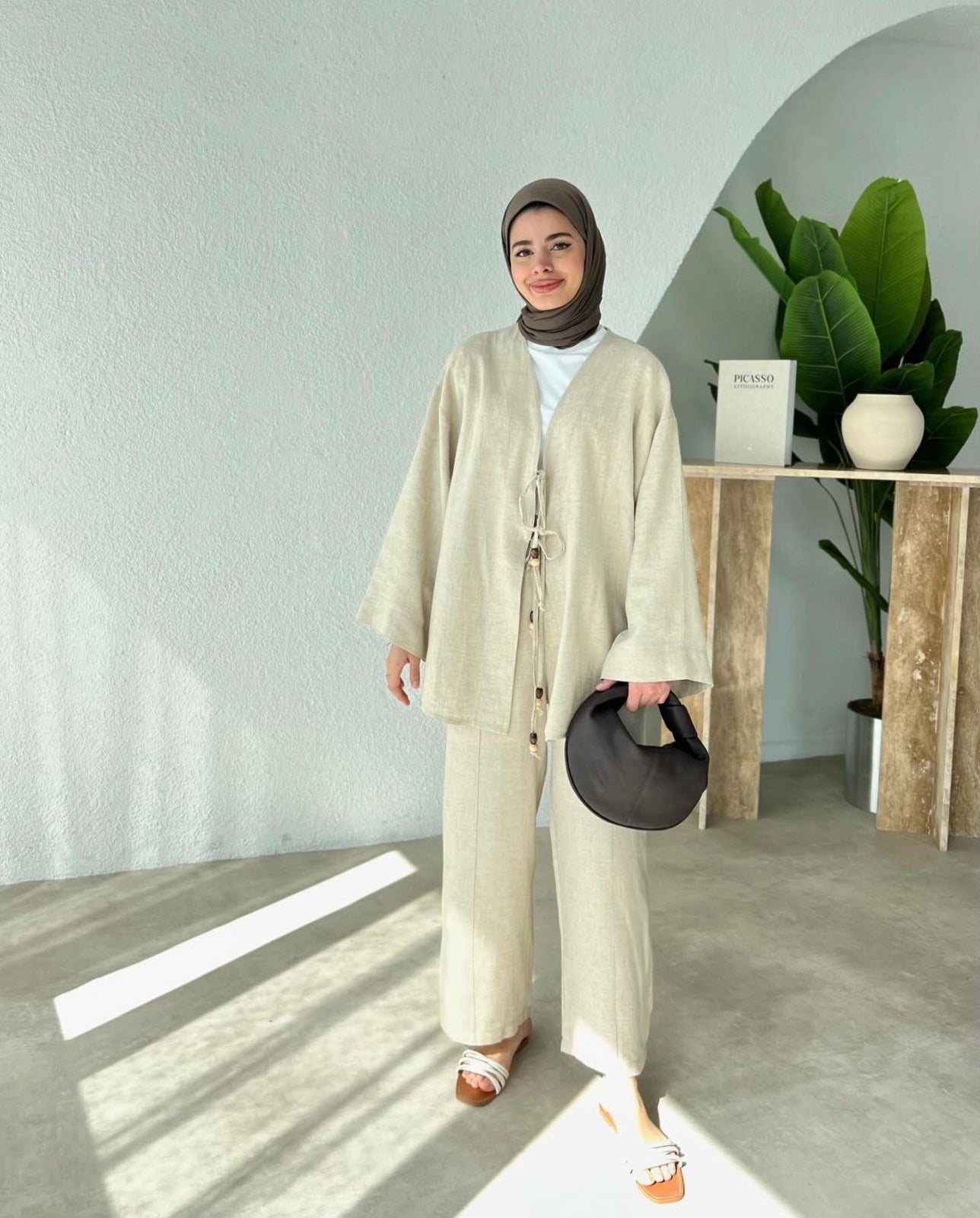 Linnen Kimono Set Naturel