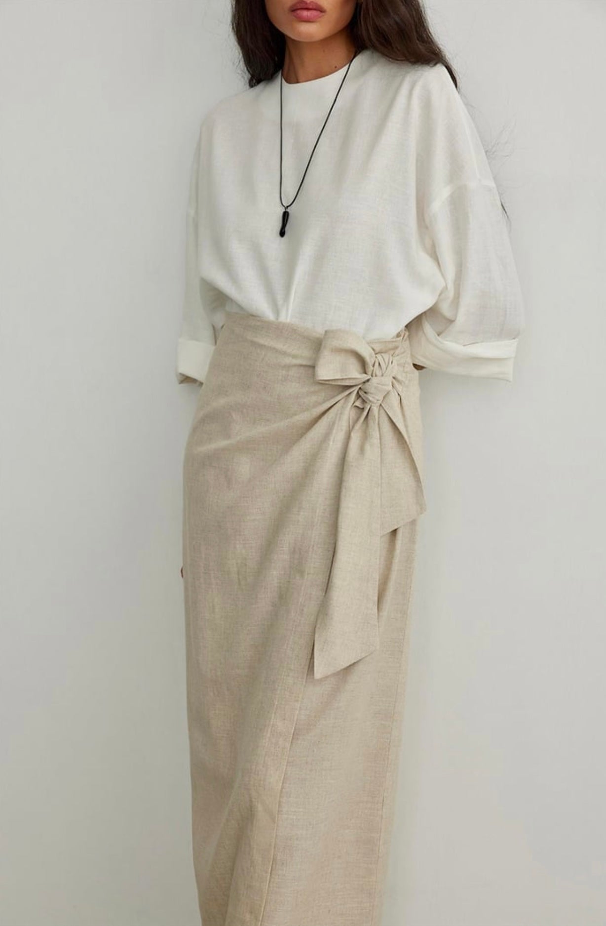 Noli Wrap Skirt Naturel