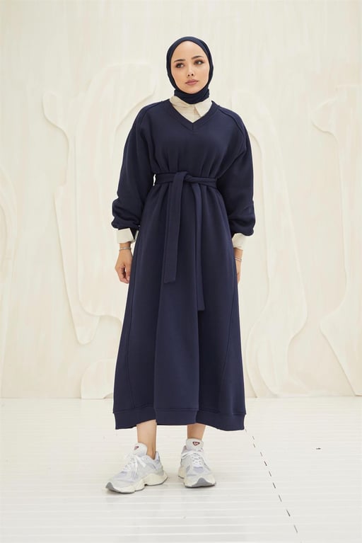 Mera Maxi Sweatkleid Nachtblauw