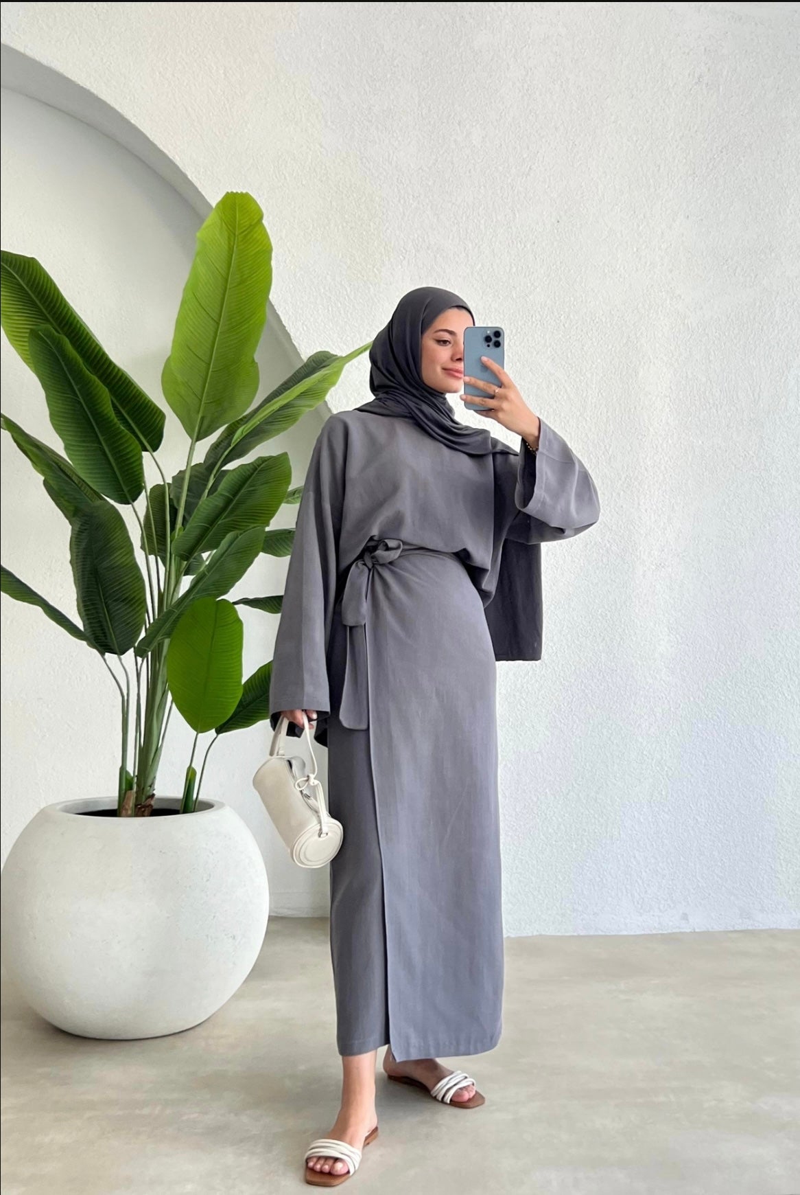 Linen Wrap Skirt Co-Ord Set