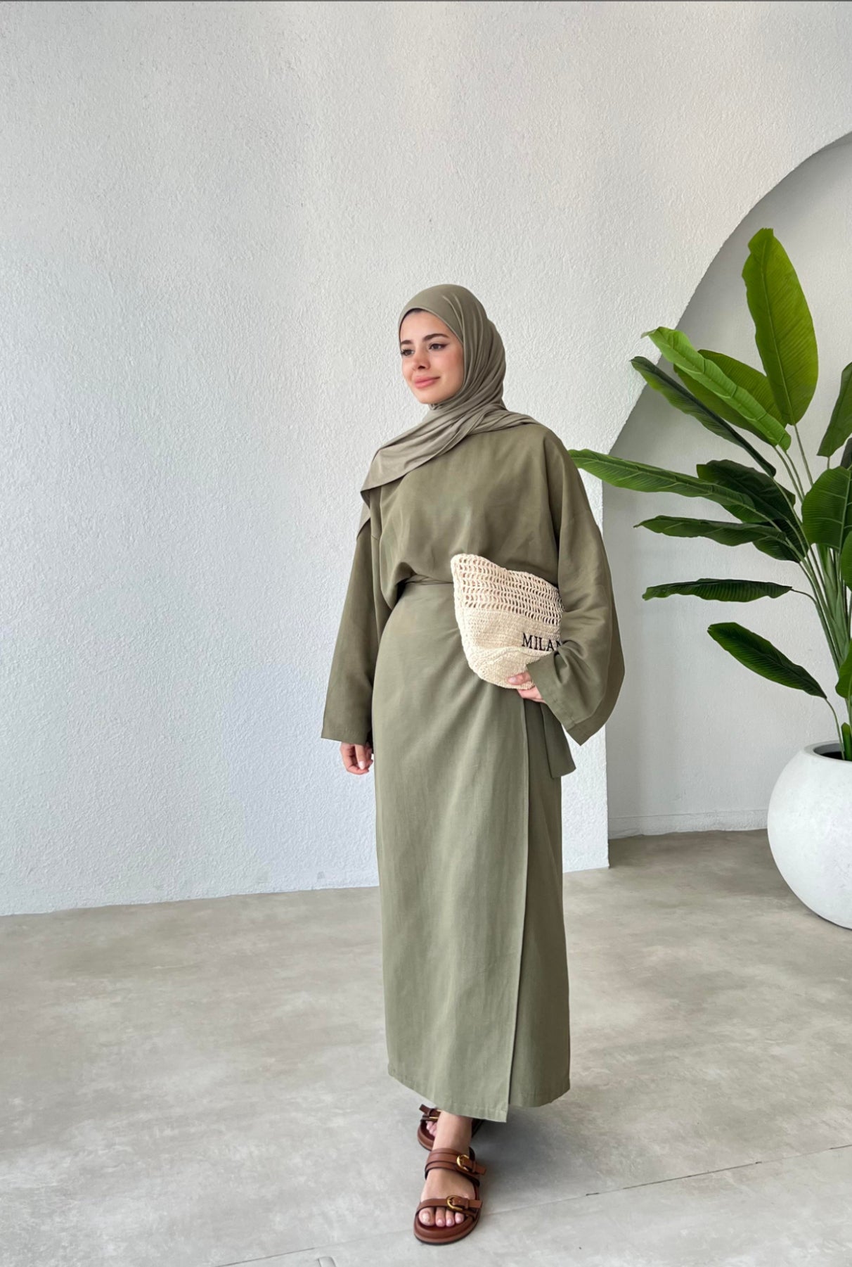 Linen Wrap Skirt Co-Ord Set