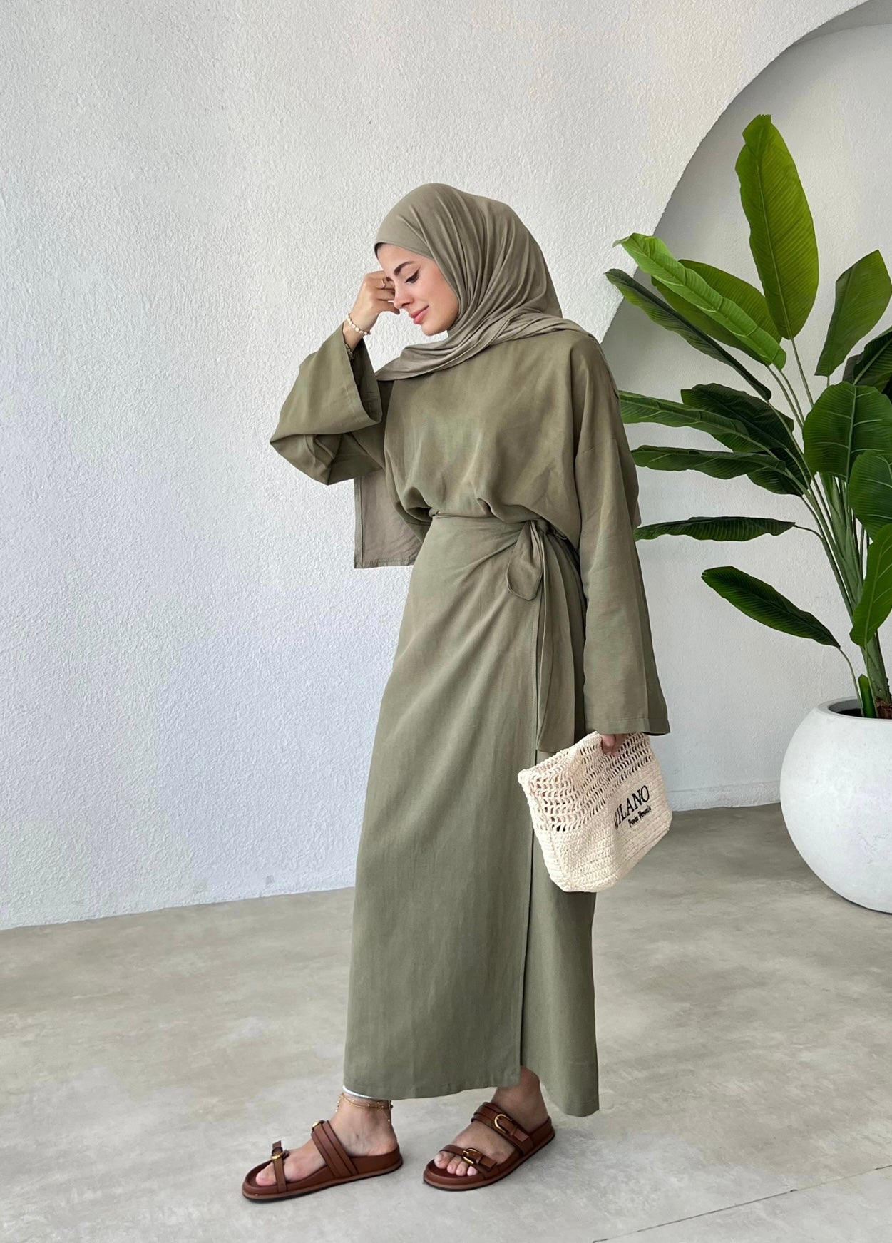 Linen Wrap Skirt Co-Ord Set