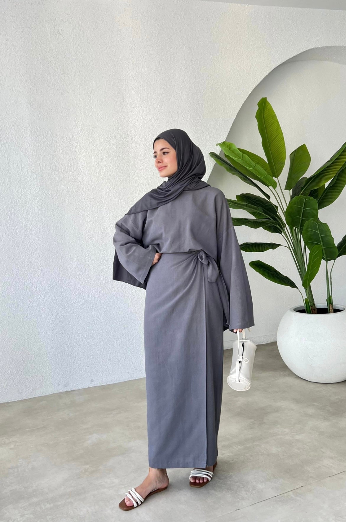 Linen Wrap Skirt Co-Ord Set