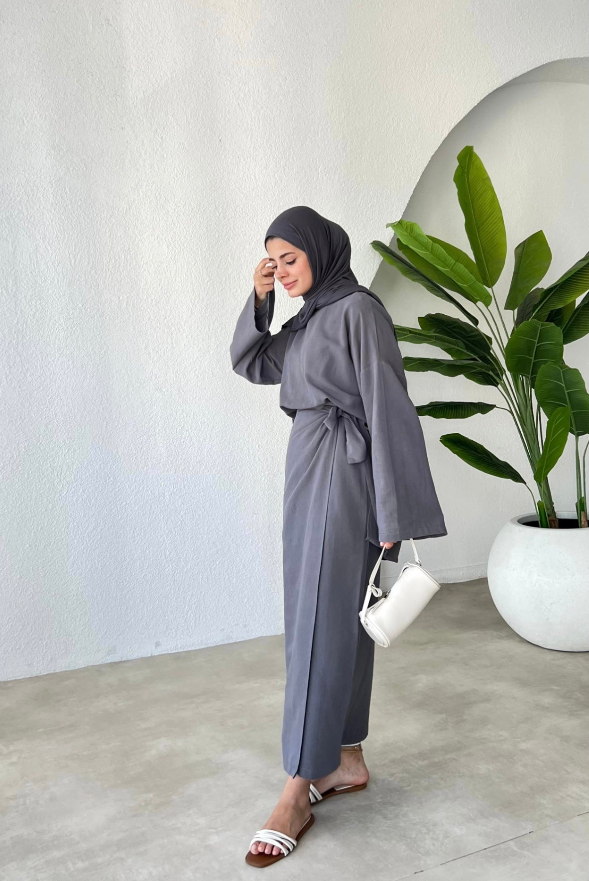 Linen Wrap Skirt Co-Ord Set
