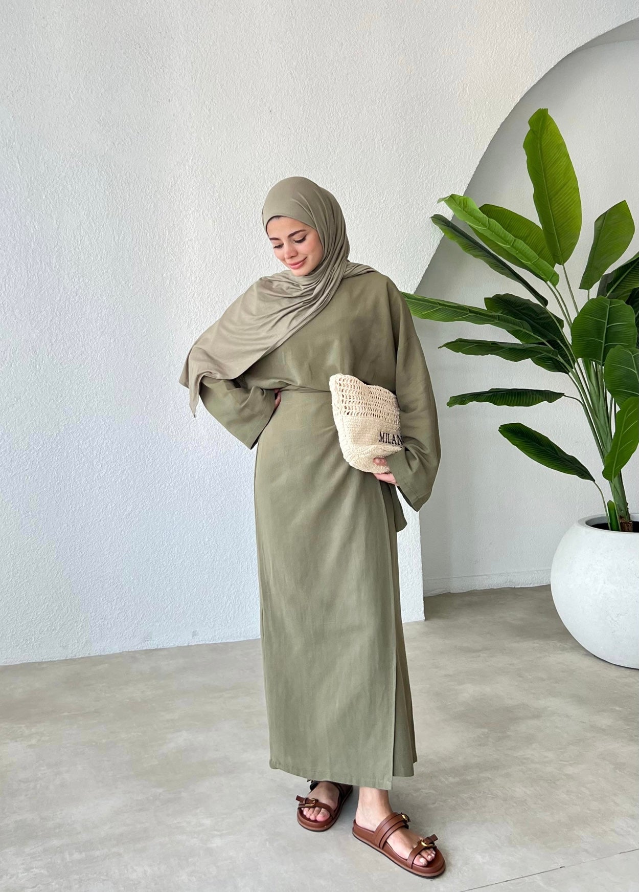 Linen Wrap Skirt Co-Ord Set