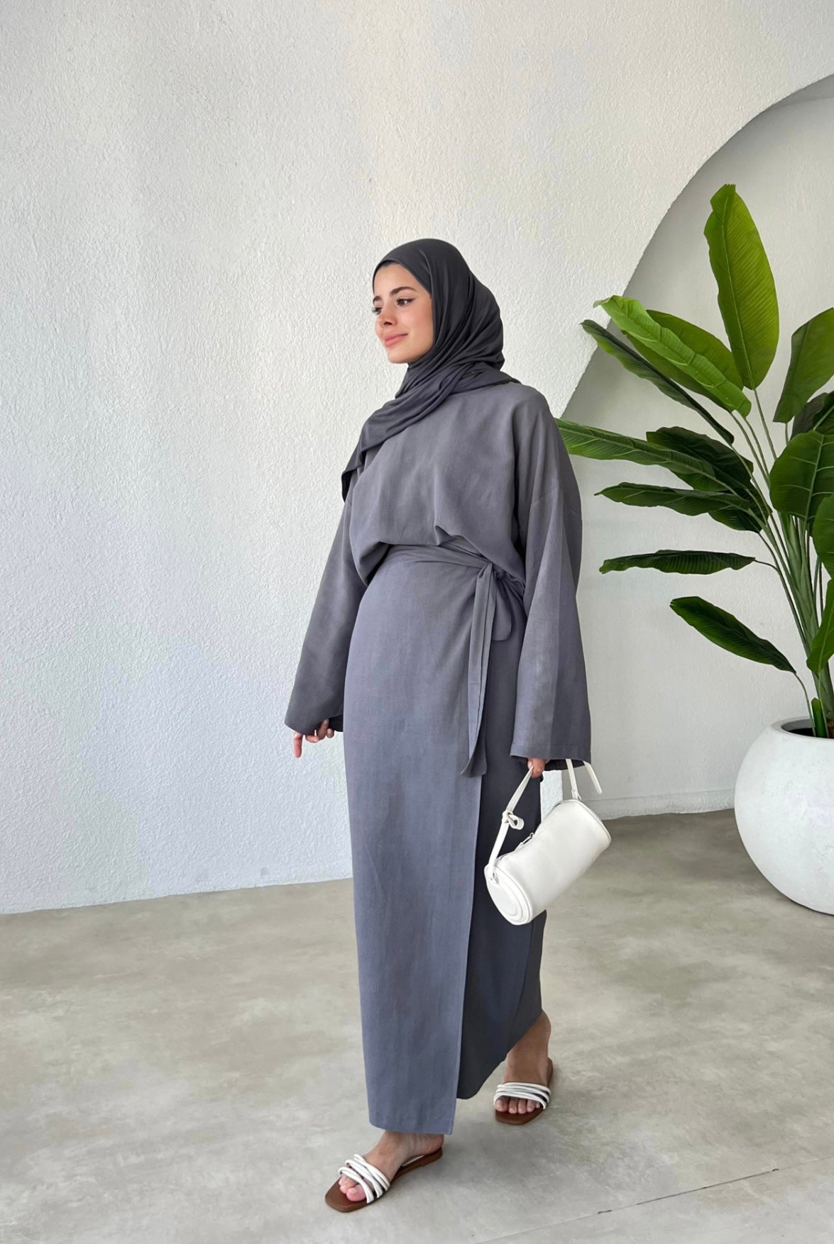 Linen Wrap Skirt Co-Ord Set