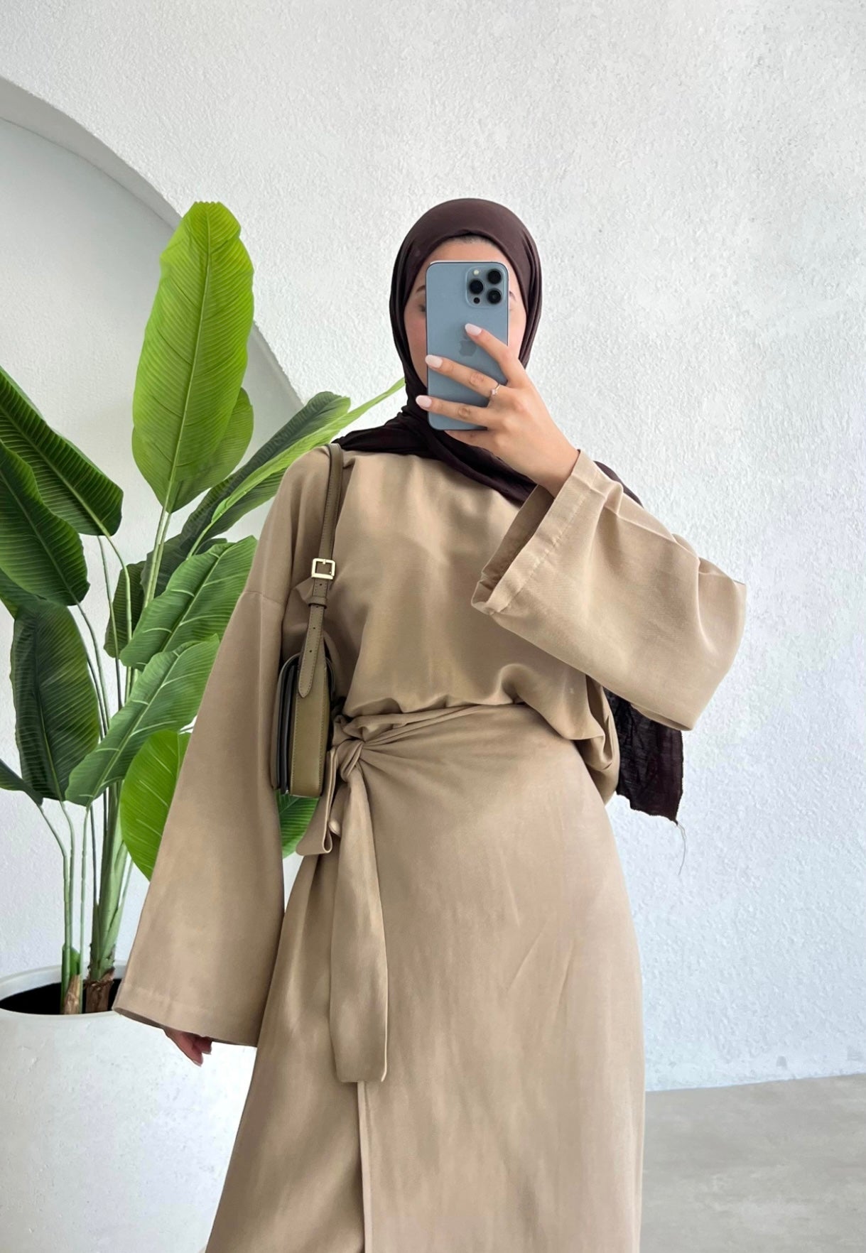 Linen Wrap Co-Ord Set Taupe
