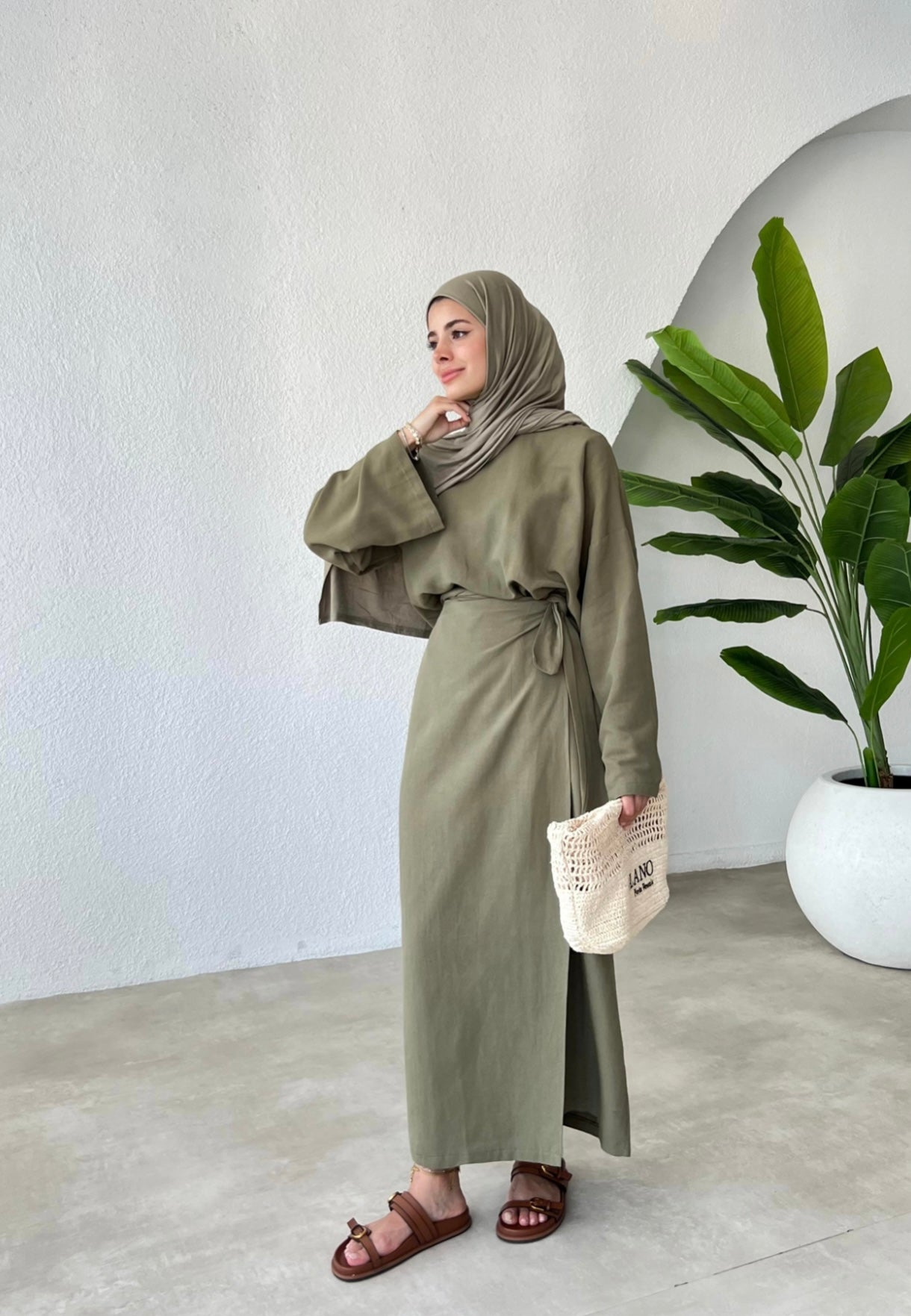 Linen Wrap Skirt Co-Ord Set