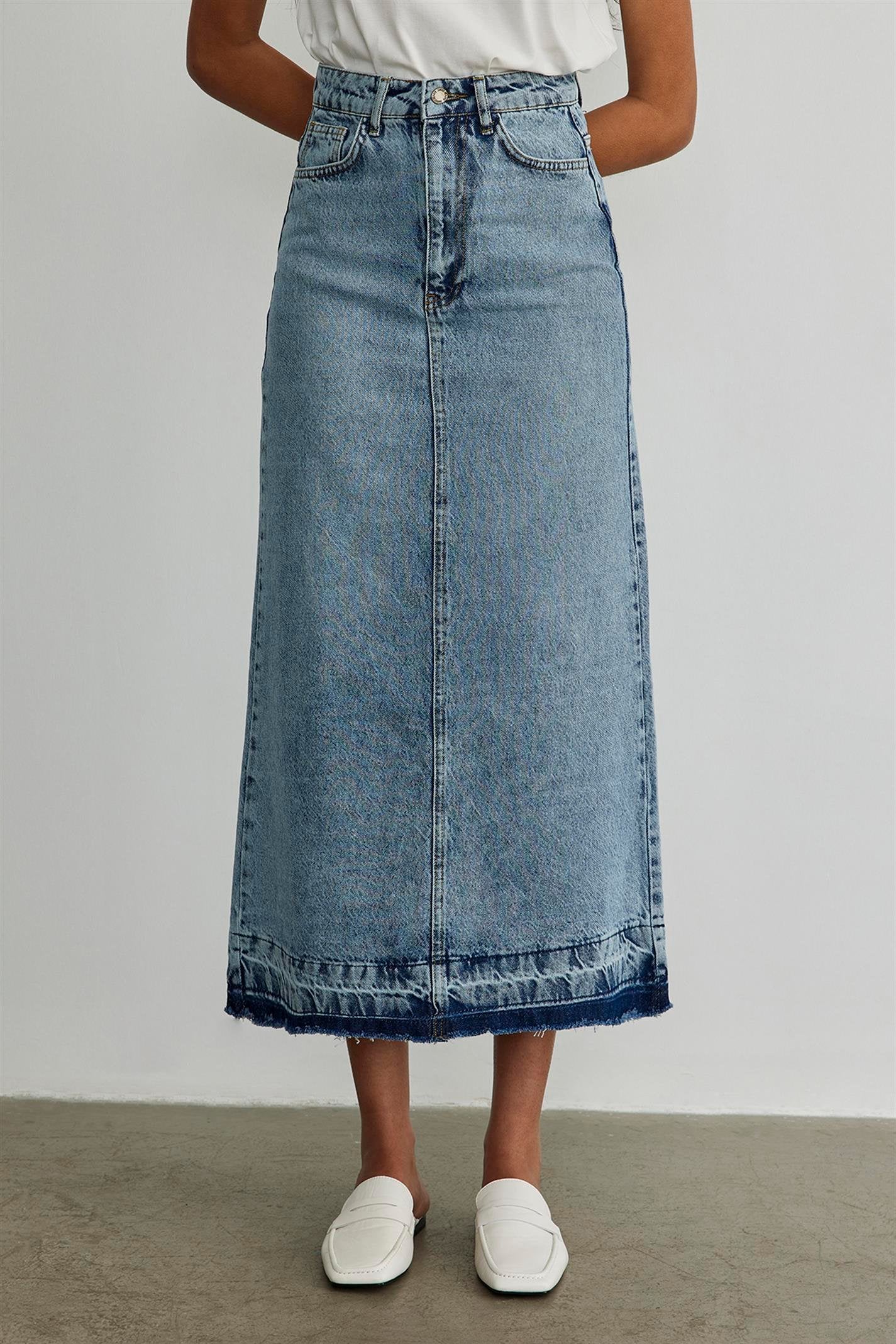 Denim Skirt Long