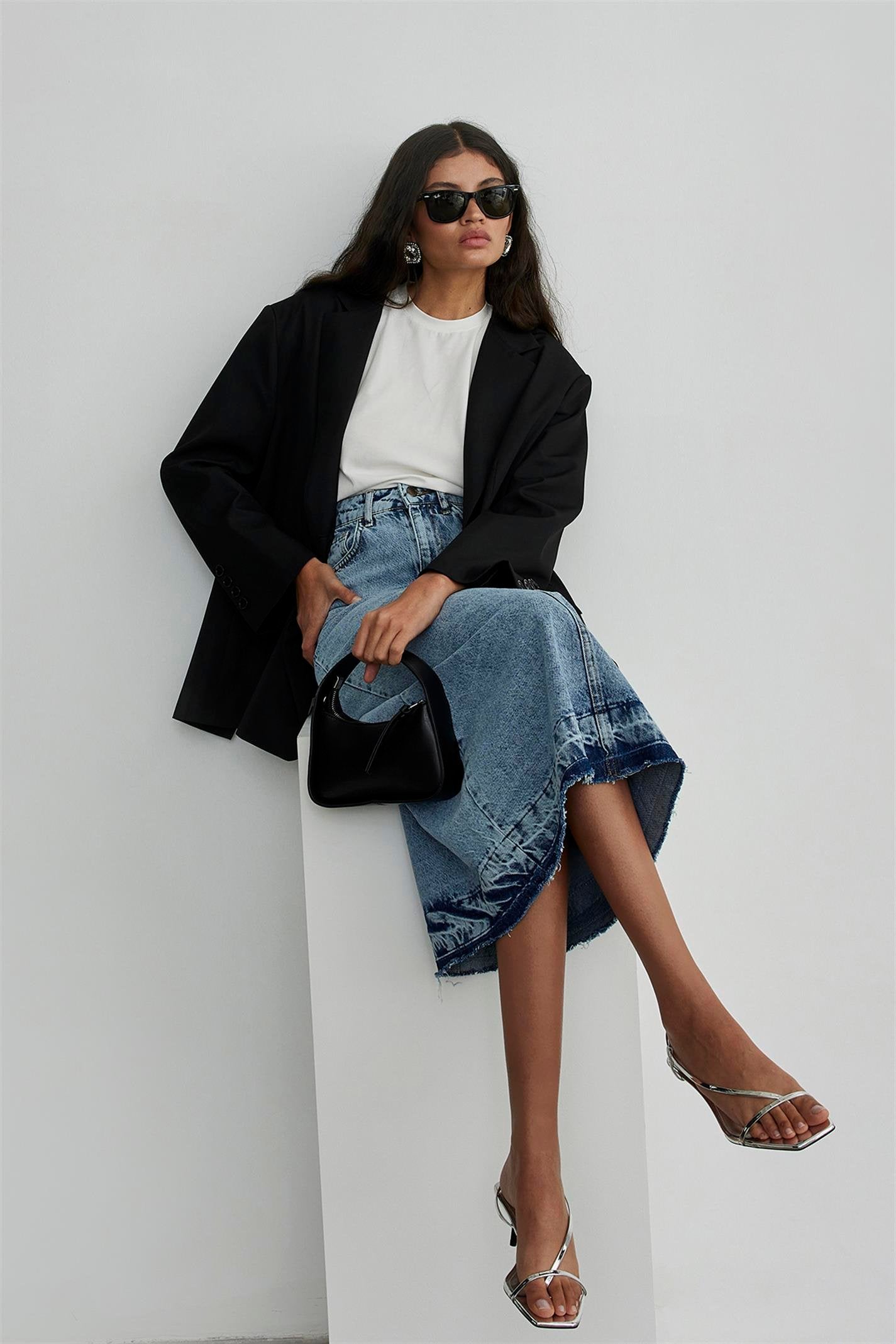 Denim Skirt Long