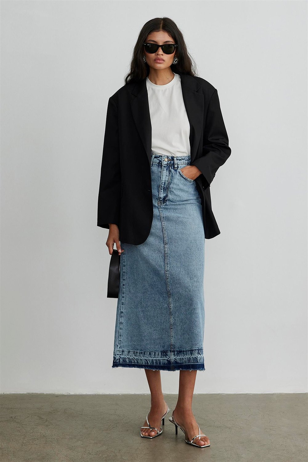 Denim Skirt Long