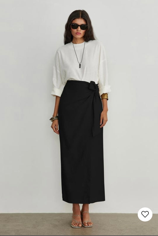 Noli Wrap Skirt Black