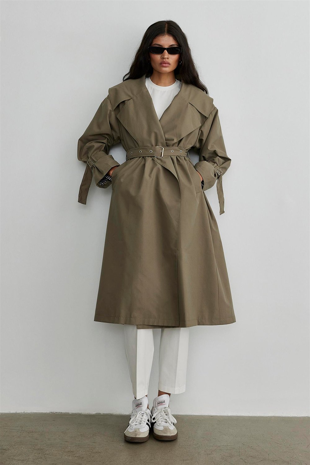 Khaki Oversized Trench Coat