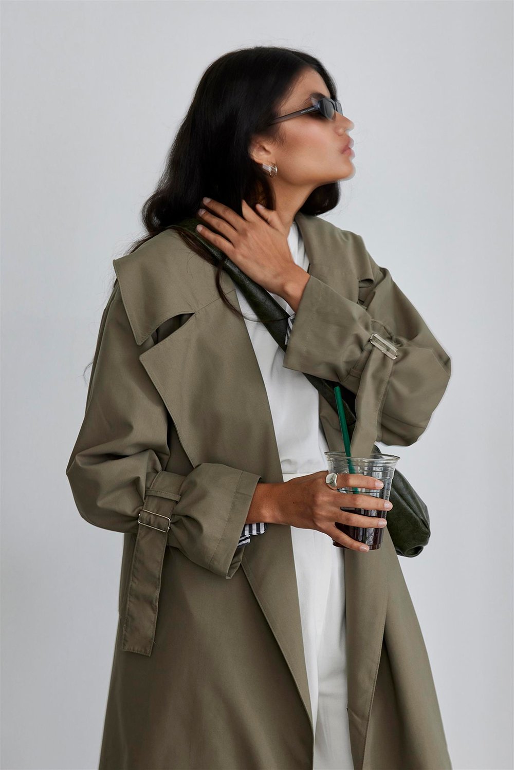 Khaki Oversized Trench Coat