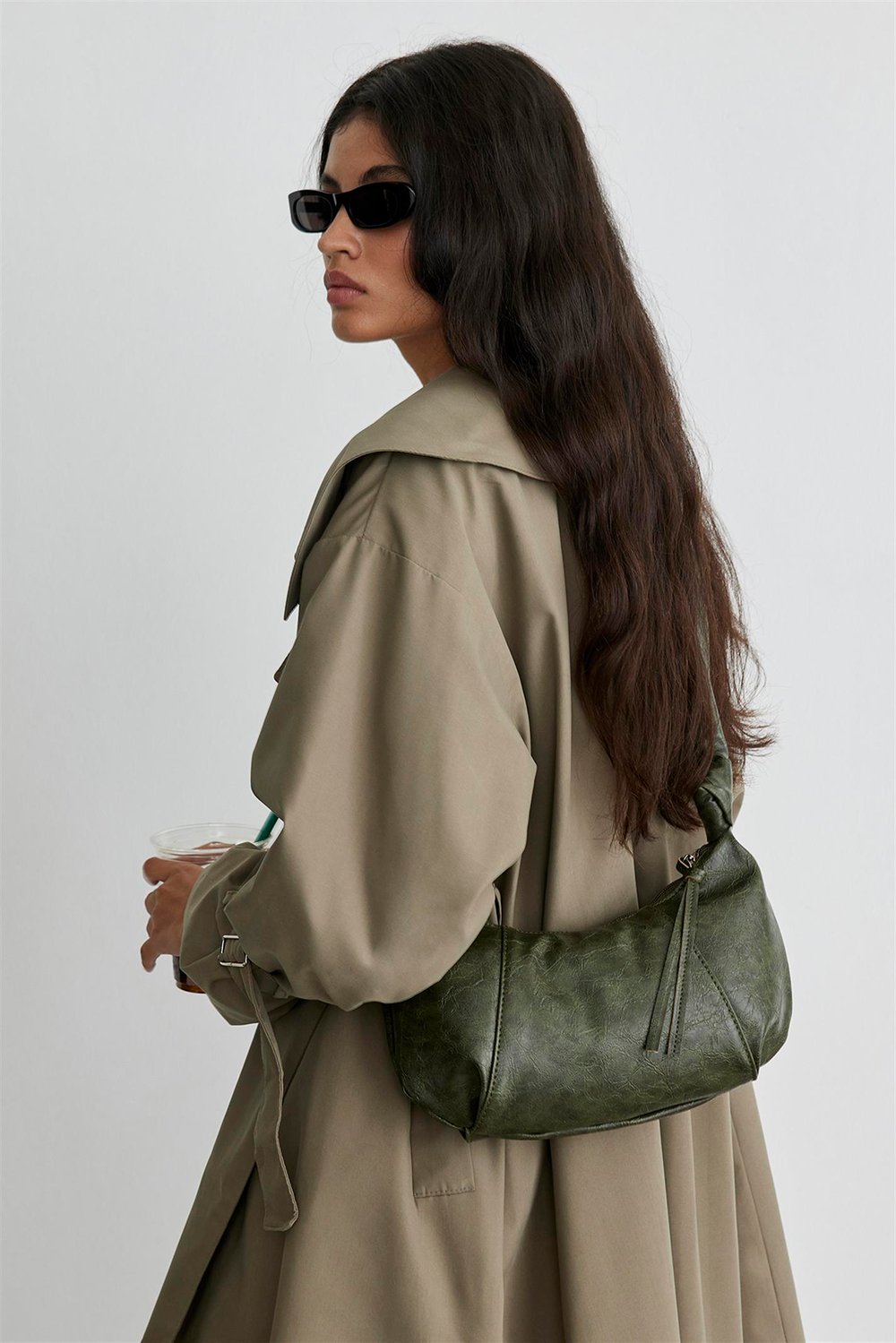 Khaki Oversized Trench Coat