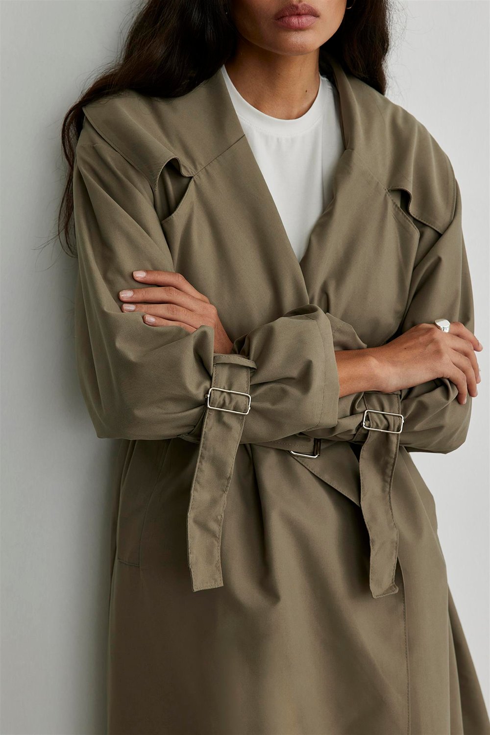 Khaki Oversized Trench Coat