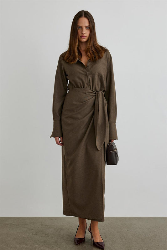 Goldie Anvelop Dress Brown